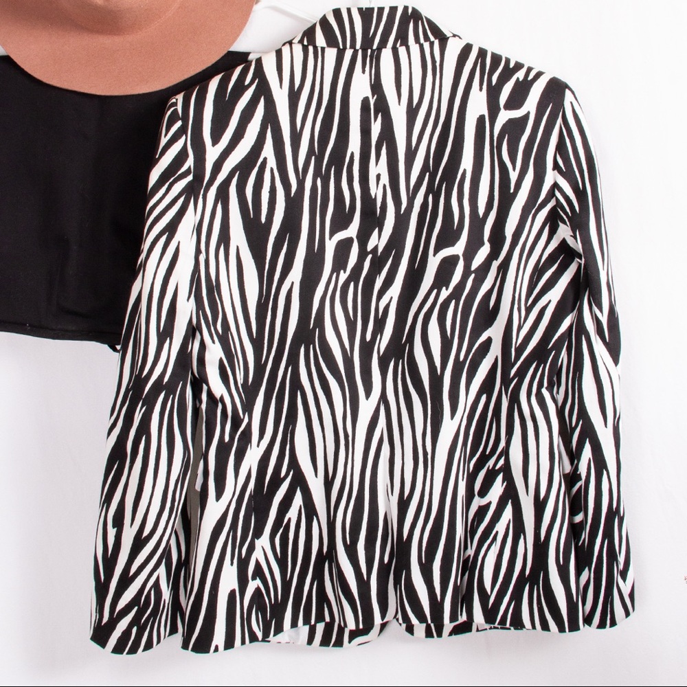Tahari Asl Studio Zebra Print Blazer & Skirt Suit Set View 3